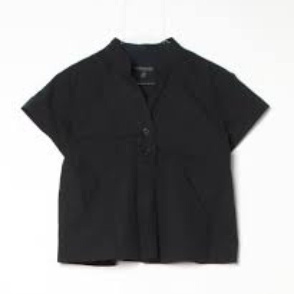 Banana Republic Factory Black Pleated-Back Drop-Shoulder Top Size Small